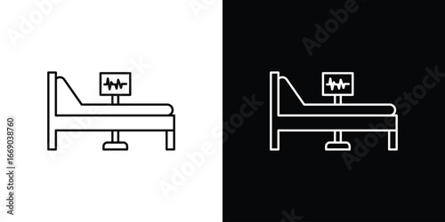 Hospital bed icon. Signs and symbols for mobile app, UI, UX