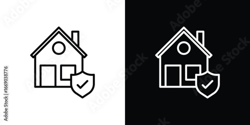 Home insurance icon. Signs and symbols for mobile app, UI, UX