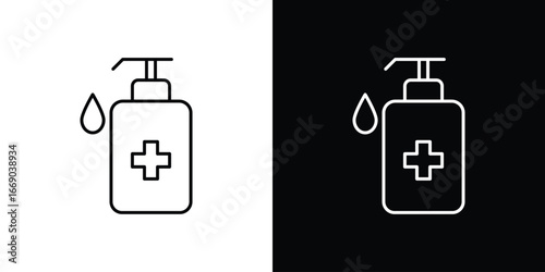 Hand sanitizer icon. Signs and symbols for mobile app, UI, UX