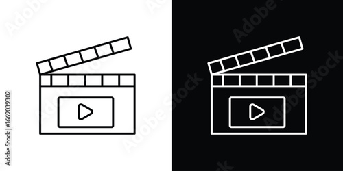 Film clapperboard icon. Signs and symbols for mobile app, UI, UX