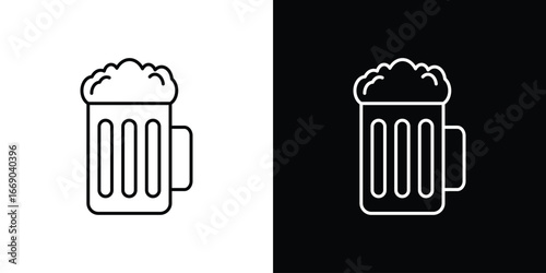 Beer mug icon. Signs and symbols for mobile app, UI, UX