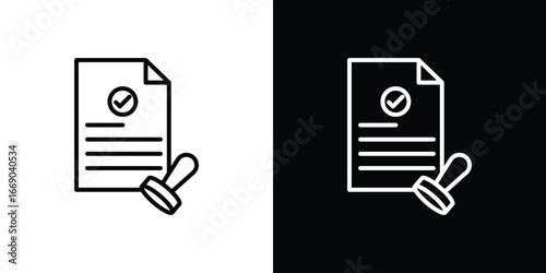 Approved document icon. Signs and symbols for mobile app, UI, UX
