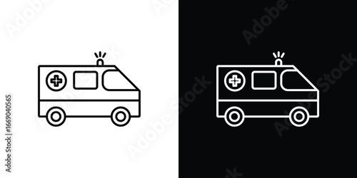 Ambulance icon. Signs and symbols for mobile app, UI, UX