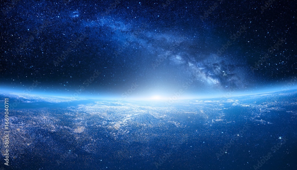 Fototapeta premium an artistic illustration capturing the essence of the cosmos in blue hues