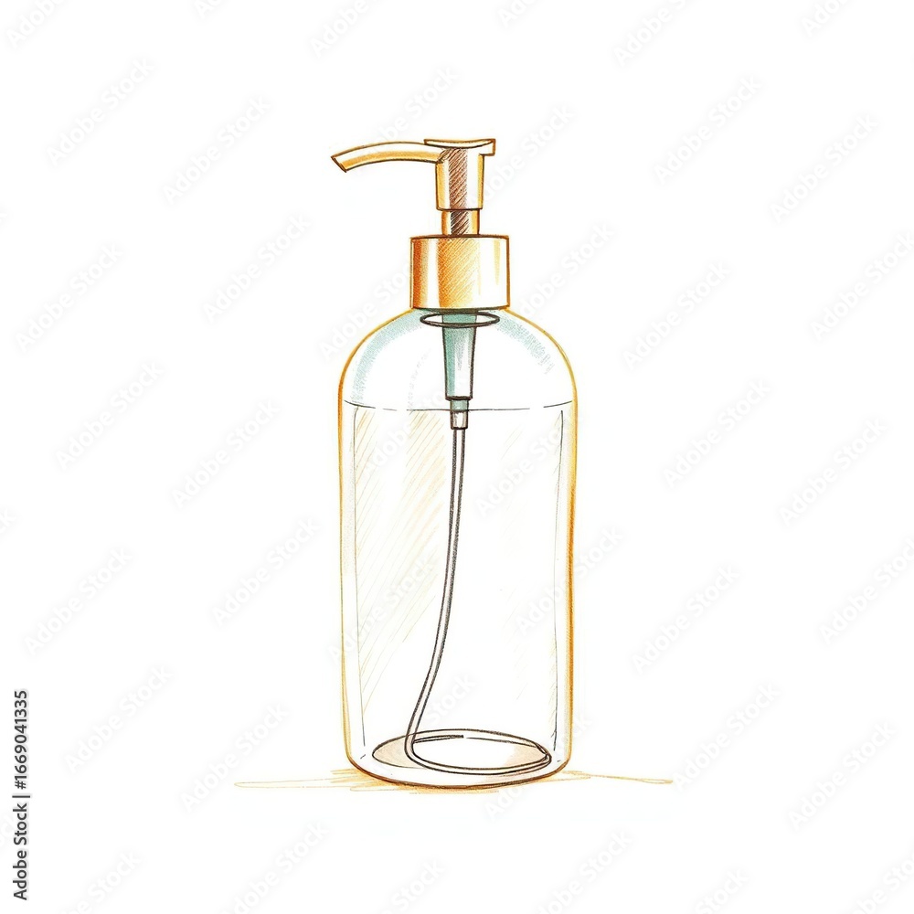 Fototapeta premium Clear Pump Bottle with Liquid Soap. (1)