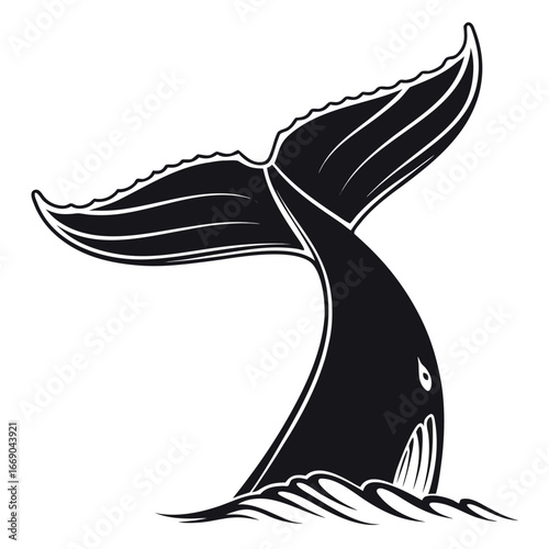 Whale tail glowing on neon throne silhouette