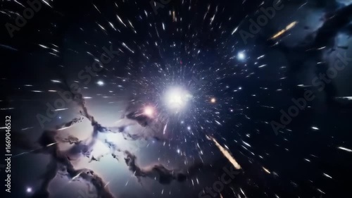 High-Speed Space Travel Through Stars, Nebulas, and Planets in Infinite Cosmos