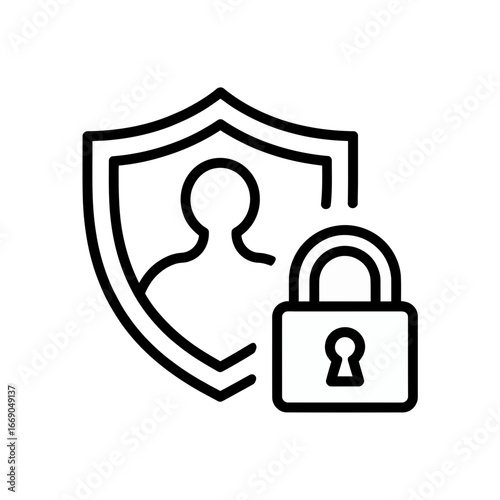 Vector art of security and privacy icon representing data protection, user safety, and secure access