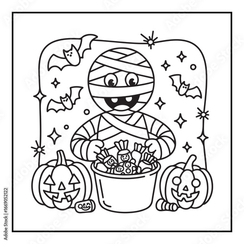 Bold and easy cute halloween coloring pages, vectors, illustration, line art, black & white deasgns, halloween coloring book, halloween coloring pages, halloween elements