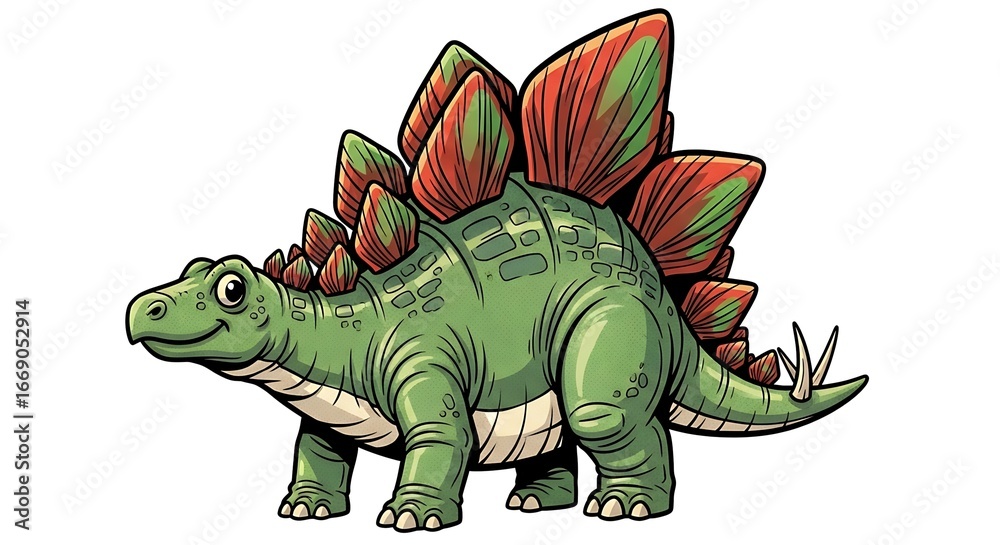 Fototapeta premium An illustrated Stegosaurus. 