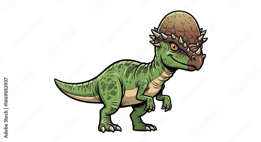 Obraz premium An illustrated depiction of a friendly Stegosaurus, perfect for educational or playful use. 