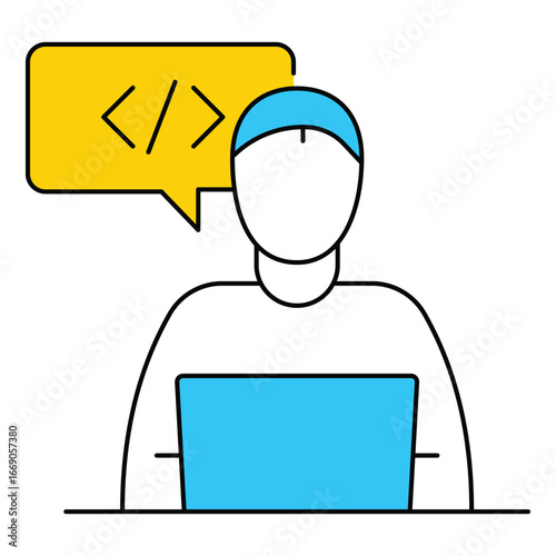 Mobile Application AI Developer Technology Vector Icon