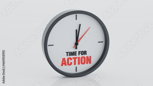 Time For Action Clock 3D