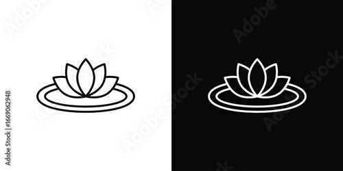 Water lily icon. Simple element illustration.
