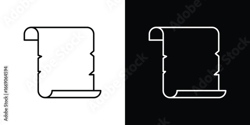 Scroll paper icon. Simple element illustration.