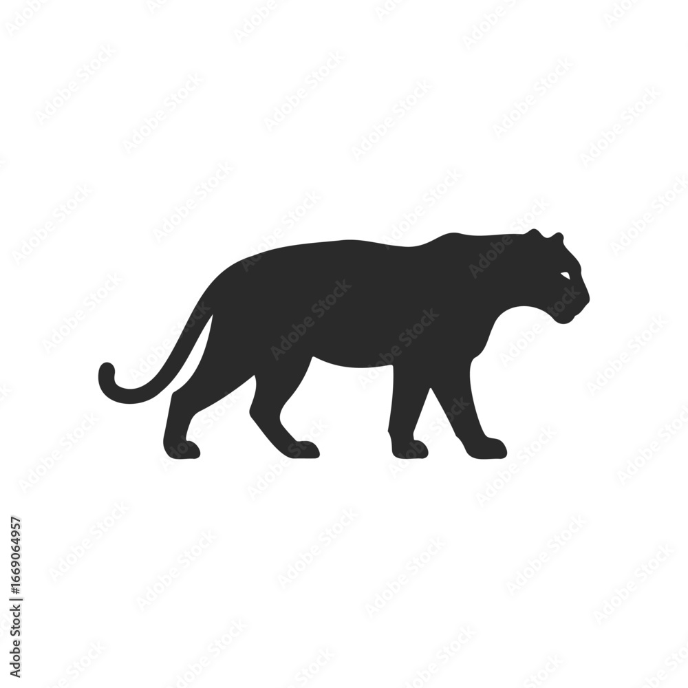 Obraz premium Silhouette of a panther walking in profile