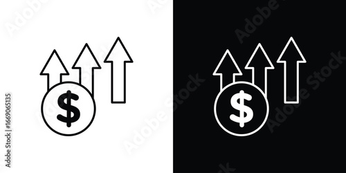 Profit growth icon. Simple element illustration.