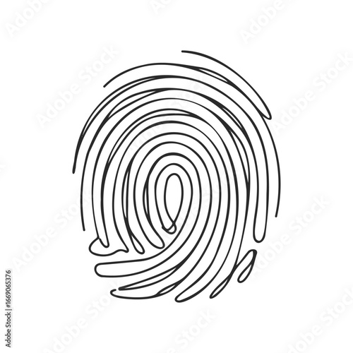 Detailed black fingerprint on white background