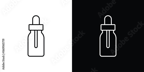 Oil dropper bottle icon. Simple element illustration.