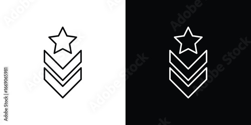 Military rank badge icon. Simple element illustration.