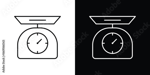 Kitchen scales icon. Simple element illustration.