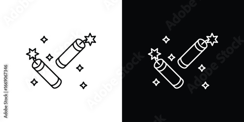 Photos Firecracker icon. Simple element illustration.