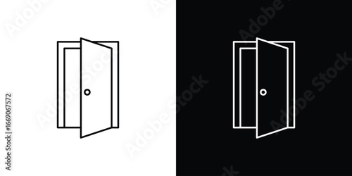 Entrance door icon. Simple element illustration.