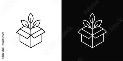 Eco packaging icon. Simple element illustration.