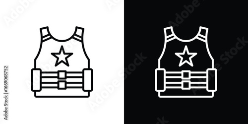 Bulletproof vest icon. Simple element illustration.