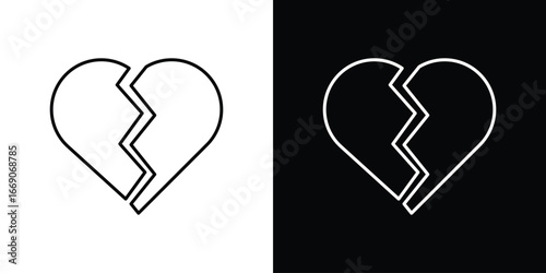 Broken heart icon. Simple element illustration.