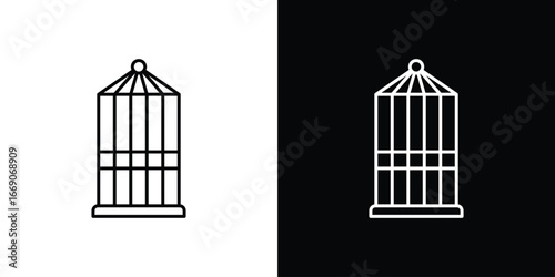 Bird cage icon. Simple element illustration.