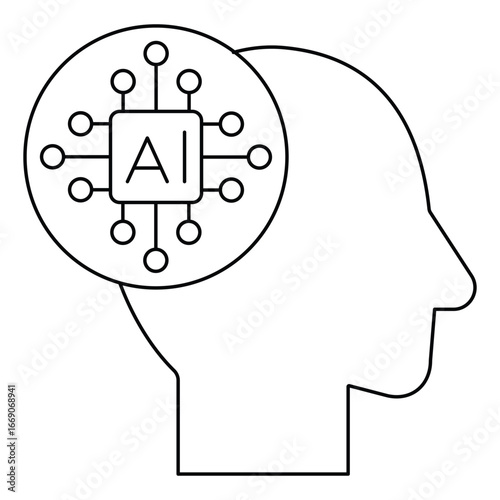 Cognitive Processing Artificial Neural Intelligence Vector Icon