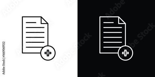 Add document icon. Simple element illustration.