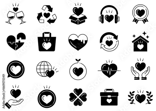 ハートマークアイコン02　Heart icons