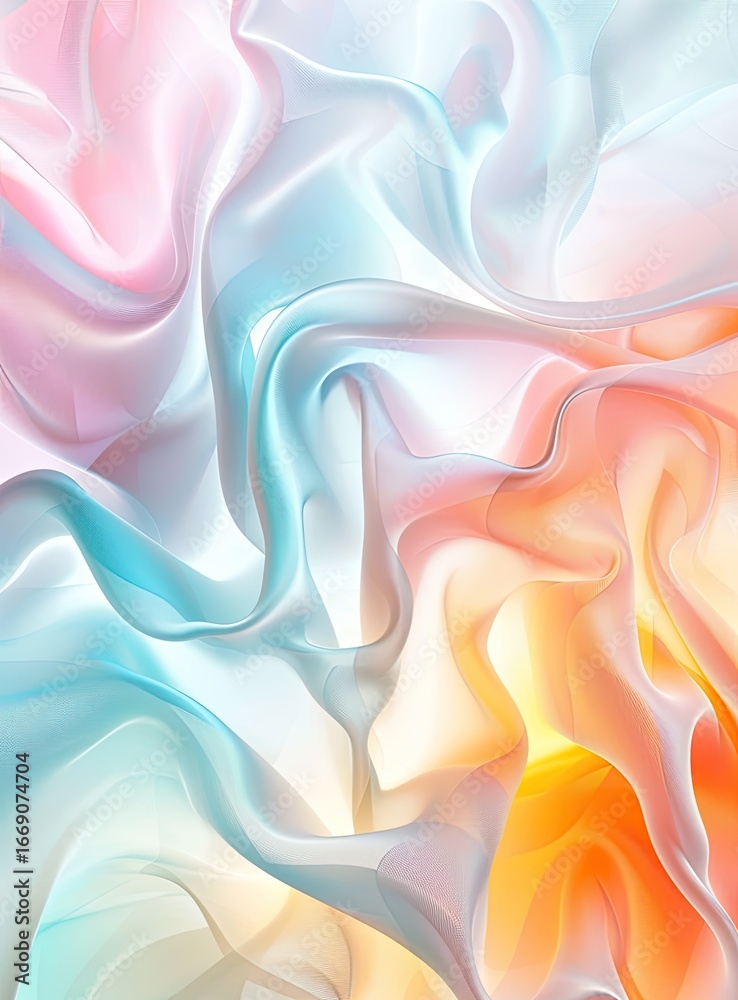 Obraz premium Pastel fabric swirls, abstract background, textile texture, design element