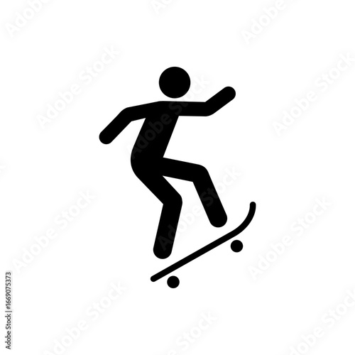 スケートボードをする人のピクトグラムアイコン