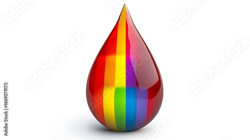Pride Rainbow Blood Drop Abstract 3D Render