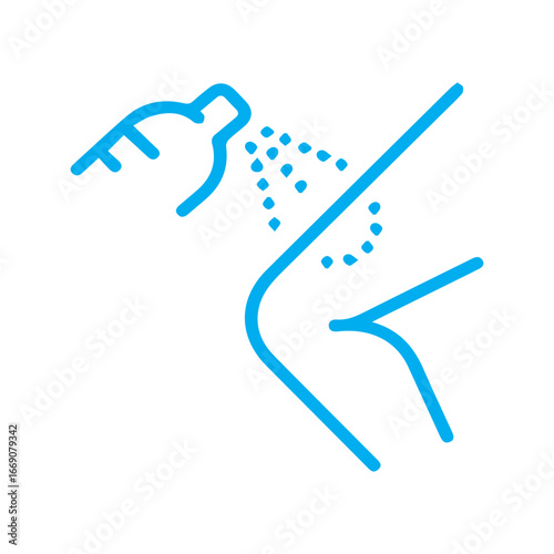 Spray on knee medical illustration