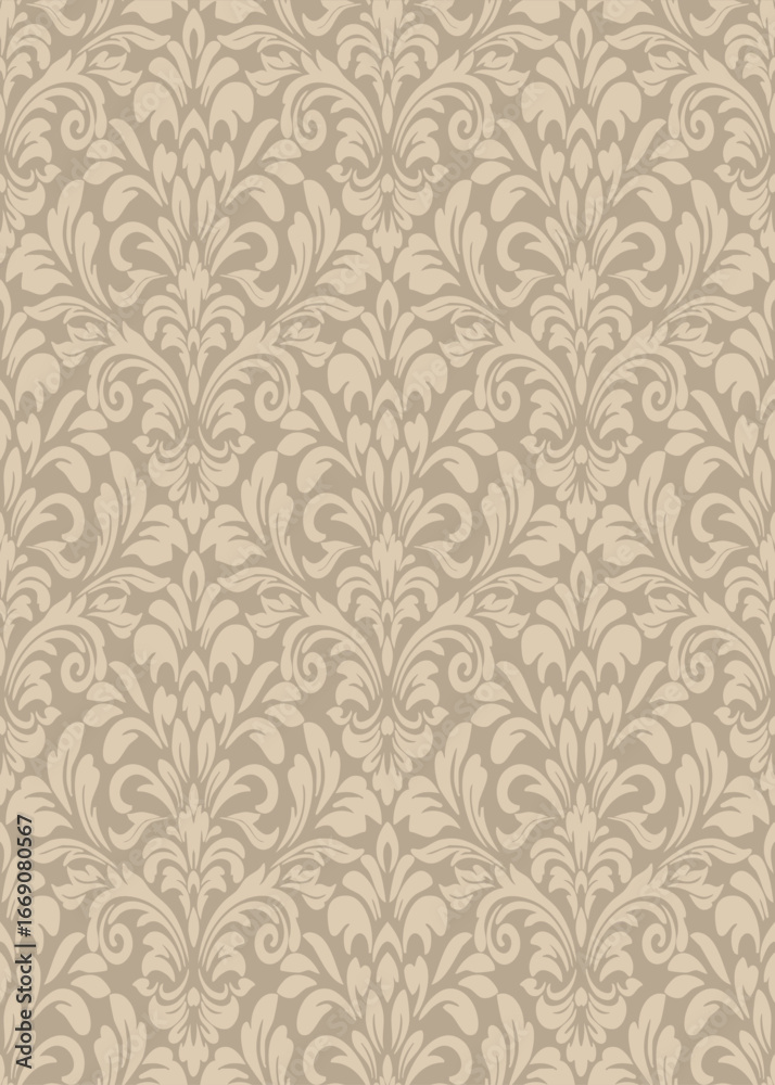 Fototapeta premium Elegant damask vector pattern with seamless damask vector background and classic damask vector design for wallpaper or textile use
