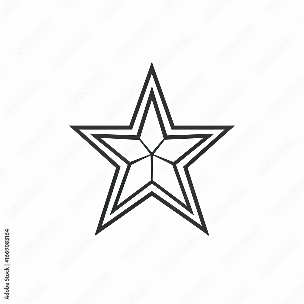 Obraz premium Five-pointed star graphic design, white background, geometric pattern, for web design