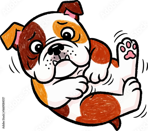 Clumsy Bulldog Puppy Tumbling Over Paws
