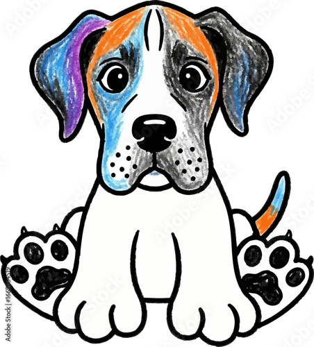 Clumsy Great Dane Puppy with Oversized Paws
