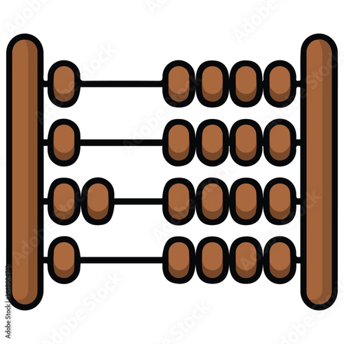 Traditional wooden abacus hand drawn vector illustration isolated