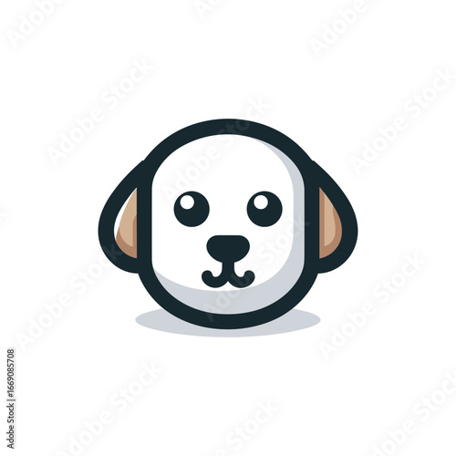 Cute cartoon dog face icon logo