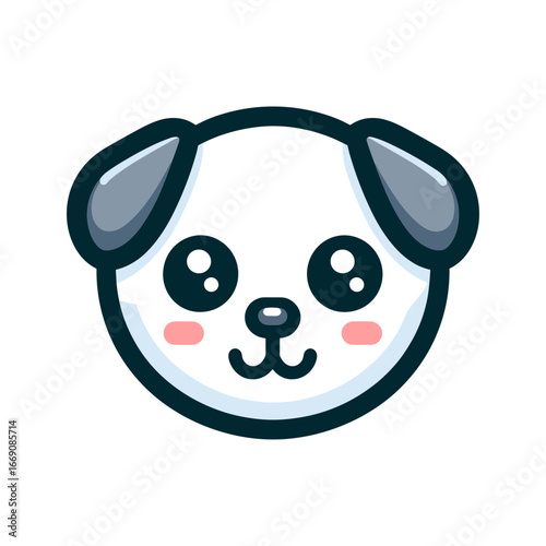 Cute cartoon dog face icon logo