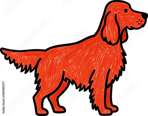 Majestic Irish Setter with a Flowing Red Coat