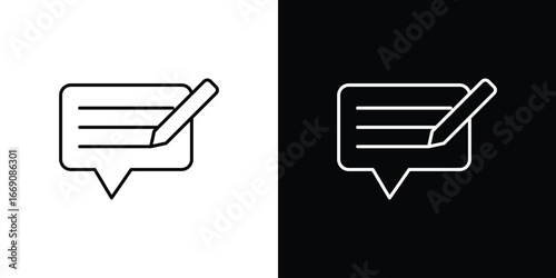 Write comment icon. Simple Minimal Pictogram. Vector