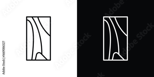 Wood board icon. Simple Minimal Pictogram. Vector