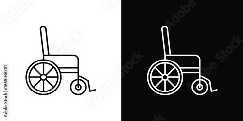 Wheelchair icon. Simple Minimal Pictogram. Vector