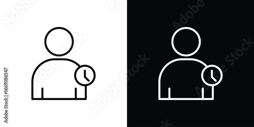 User time icon. Simple Minimal Pictogram. Vector